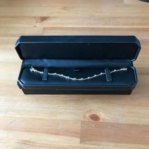 14k Solid gold genuine Moissanite Bamboo link Diamond Tennis Bracelet 10 grams